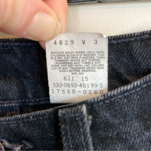 Vintage Levis Jeans Womens 7M Black Denim High Rise USA 90s Mom Classic Preppy - Picture 5 of 9